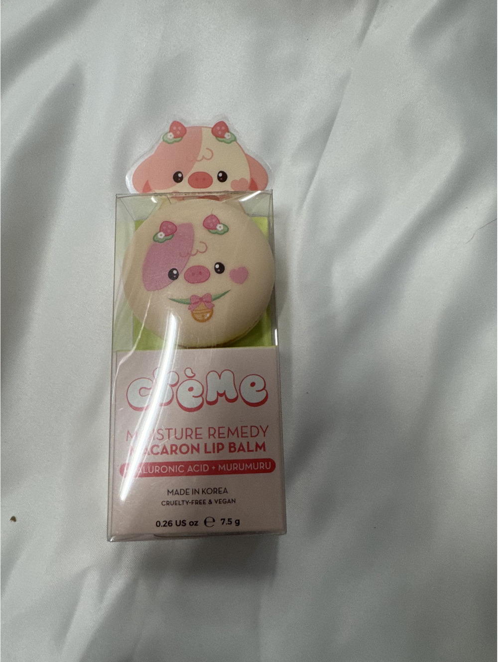 The Crème Shop Macaron Lip Balm Moisture Remedy Strawberry Milk